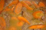 Карбонат из говядины  и моркови с апельсиновым соком (Французская кухня)